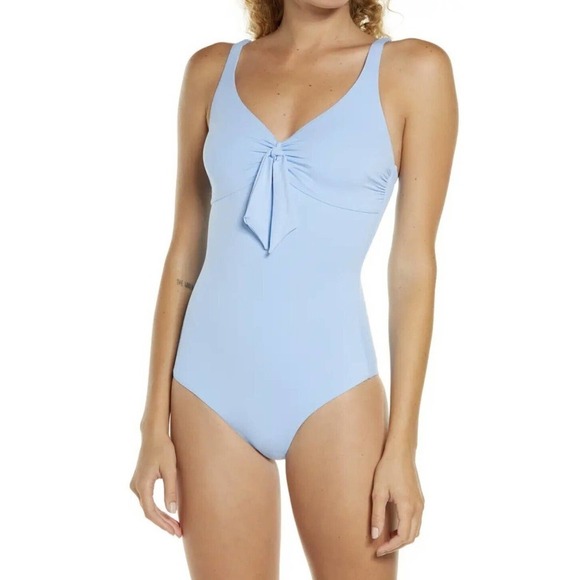 MELISSA ODABASH Lisbon Knotted One-Piece Swimsuit Cornflower Sz-6.US/10.UK B218